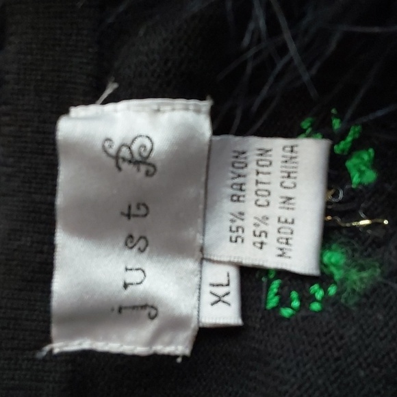 Just B Black Fur collar Novelty Grapes beaded Shawl shrug Vibrant Gorg! Sz.XL - Picture 9 of 10